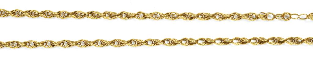 A GOLD ROPE NECKLET, 9.5G