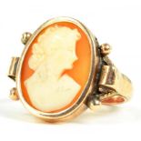 A CAMEO RING IN GOLD, MARKED 9CT, 4.3G GROSS