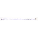 A TANZANITE BRACELET IN WHITE GOLD, MARKED 375, 8.5G GROSS