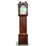 A VICTORIAN OAK THIRTY HOUR LONGCASE CLOCK, WITH PAINTED DIAL BY STEVENSON OF NOTTINGHAM