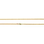 A 9CT GOLD ROPE NECKLET, 9.8G