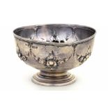 A VICTORIAN SILVER PEDESTAL SUGAR BOWL, 11CM DIAM, SHEFFIELD 1873, 3OZS