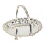 A VICTORIAN EPNS CAKE BASKET, 29CM W (REPLATED)