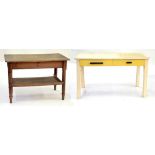 TWO PINE KITCHEN TABLES