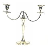 AN ELIZABETH II SILVER CANDELABRUM, 35CM H, SHEFFIELD 1958, LOADED