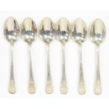 A SET OF SIX VICTORIAN SILVER BRIGHT CUT COFFEE SPOONS, SHEFFIELD 1899, 1OZ 10DWTS