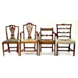 FOUR VARIOUS OAK AND OTHER CHAIRS