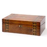 A VICTORIAN WALNUT WRITING BOX, WITH FITTED INTERIOR, 34.5CM W