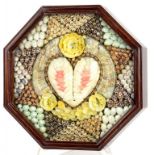 A SHELLWORK VALENTINE, 28CM W