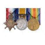 WORLD WAR ONE GROUP OF THREE 1914-15 Star, British War Medal and Victory Medal CAPT J F TERBLANCHE