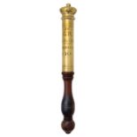 A GEORGE IV BRASS TIPSTAFF the crown shaped finial decorated with stars, engraved GIVR Public Office