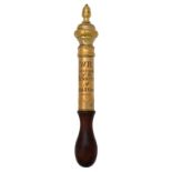 A WILLIAM IV BRASS TIPSTAFF with acorn knop to the ogee finial, engraved W R CONSTABLE of the
