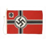 GERMANY, THIRD REICH. WAR FLAG printed cotton, marked 60 x 90cm S-18 and REICHSKRIEGSFAHNE ++In very