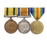 WORLD WAR ONE GROUP OF THREE British War Medal, Victory Medal and Territorial Force War Medal 1914