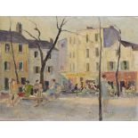 HARRY DENTON HAWLEY (1880-1954) PLACE DU TERTRE MONTMARTRE signed, dated 1924 and inscribed Paris,