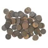 TOKENS. EIGHTEENTH CENTURY OF ENGLAND, SCOTLAND AND WALES Farthings (14); Halfpennies (82 approx);