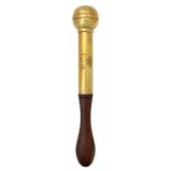 A GEORGE IV BRASS TIPSTAFF, DATED 1824 the solid brass ball finial, engraved with crown and