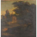 NORTHERN EUROPEAN SCHOOL, EARLY 19TH CENTURY ITALIANATE LANDSCAPE WITH FIGURES oil on canvas, 51 x