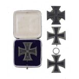 IMPERIAL GERMANY. 1914 IRON CROSS 1st Cl (3, pin back and screw back), one marked H WERNER BERLIN