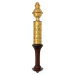 A GEORGE III BRASS TIPSTAFF with urn finial, engraved GIIIR Police Office Wraxall [Somerset] 5,