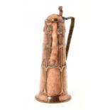 A KESWICK SCHOOL OF INDUSTRIAL ARTS COPPER HOT WATER JUG DESIGNED BY HAROLD STABLER AND EXECUTED