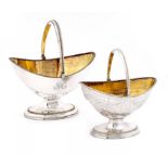 TWO SHEFFIELD PLATE SUGAR BASKETS, C1785 14.5 and 18cm h, by Tudor & Co Illustrated: Crosskey, op