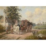 FOLLOWER OF JOHN FREDERICK HERRING THE TIMBER WAGON bears initials and inscribed "Herring" verso,