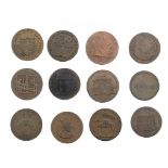 TOKENS, 18TH CENTURY, SOMERSET D&H 26, 27, 28, 36F, 40, 50K, 65, 86, 89, 101, 108, 110, mostly VG-EF