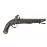 AN ENGLISH FLINTLOCK FULL STOCKED 20 BORE PISTOL the lock engraved Ketland & Co, with brass mounts