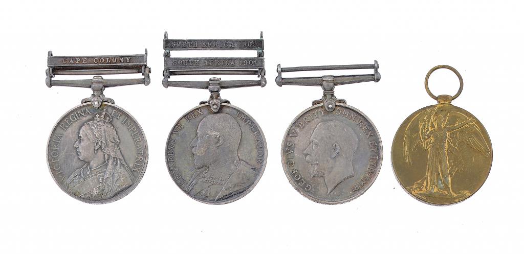 ANGLO BOER WAR GROUP OF FOUR Queen's South Africa Medal, one clasp Cape Colony, King's South