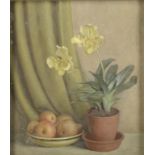 †LEO KLIN (1887-1967) STILL LIFE WITH ORCHIDS signed and dated 1947, tempera on canvas, 39.5 x