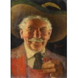†ERWIN EICHINGER (1892-1950) A RARE VINTAGE signed, oil on panel, 25 x 18.5cm ++Both work and