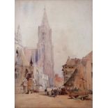 W. ALLEN - A CONTINENTAL CATHEDRAL; INTERIOR OF A CATHEDRAL, A PAIR, BOTH SIGNED, WATERCOLOUR,