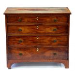 A VICTORIAN MAHOGANY CHEST OF DRAWERS 78CM X 89CM