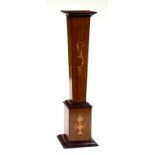 AN EDWARDIAN MAHOGANY AND INLAID TORCHERE 113CM H