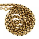 A GOLD BELCHER NECKLACE MARKED ON CLASP 9K, 23G