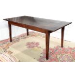 AN OAK FARMHOUSE TABLE TOP WITH CLEETED ENDS 183CM X 92CM