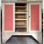 A VICTORIAN PAINTED PINE LINEN PRESS (LACKS DOOR) 187CM, 180CM