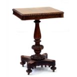 CARVED ROSEWOOD LAMP TABLE
