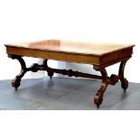 A VICTORIAN OAK LIBRARY TABLE 170CM X 130CM