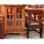 MISCELLANEOUS FURNITURE - CABINET PIANO STOOL AND NEST OF TABLES