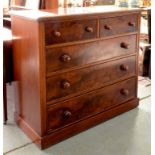 A VICTORIAN MAHOGANY CHEST OF DRAWERS 108CM X 113CM X 51CM