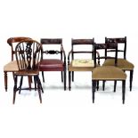 SIX VARIOUS MAHOGANY AND OTHER DINING CHAIRS