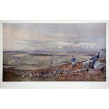 LIONEL EDWARDS LORD HUGH PERCY'S BEAGLES ON EGLINTON MOOR LOOKING TOWARDS CHEVIOT COLOUR PRINT