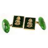 A PAIR OF NEW ZEALAND GOLD AND NEPHRITE CUFFLINKS