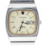 AN OMEGA STAINLESS STEEL QUARTZ CONSTELLATION GENTLEMAN'S WRISTWATCH WITH DAY AND DATE, MAKER'S