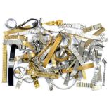 MISCELLANEOUS STAINLESS STEEL AND GOLD PLATED WRISTWATCH STRAPS