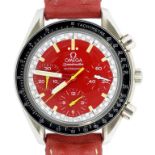 AN OMEGA STAINLESS STEEL SELF WINDING SEAMASTER CHRONOGRAPH, REF 38106141, NO55620201, SCARLET