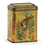 A CARR & CO LITHOGRAPHED TINPLATE BISCUIT TIN, 12CM H, CIRCA 1900