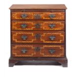 A GEORGE III MAHOGANY CHEST OF DRAWERS, C1780 with a brushing slide and inlaid at later date, 78cm